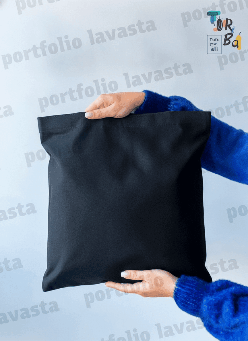 Convertible Cotton Tote Backpack Black