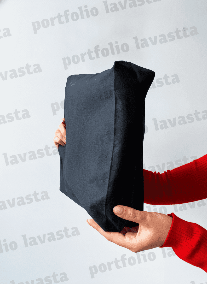 Black Heavy-Duty Cotton Flat-Bottom Tote Bag