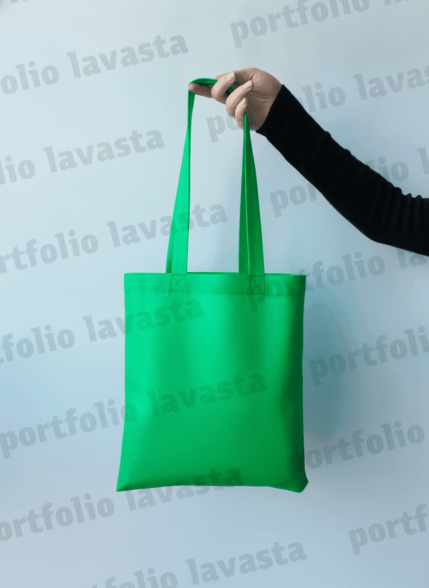 Green spunbond tote bag