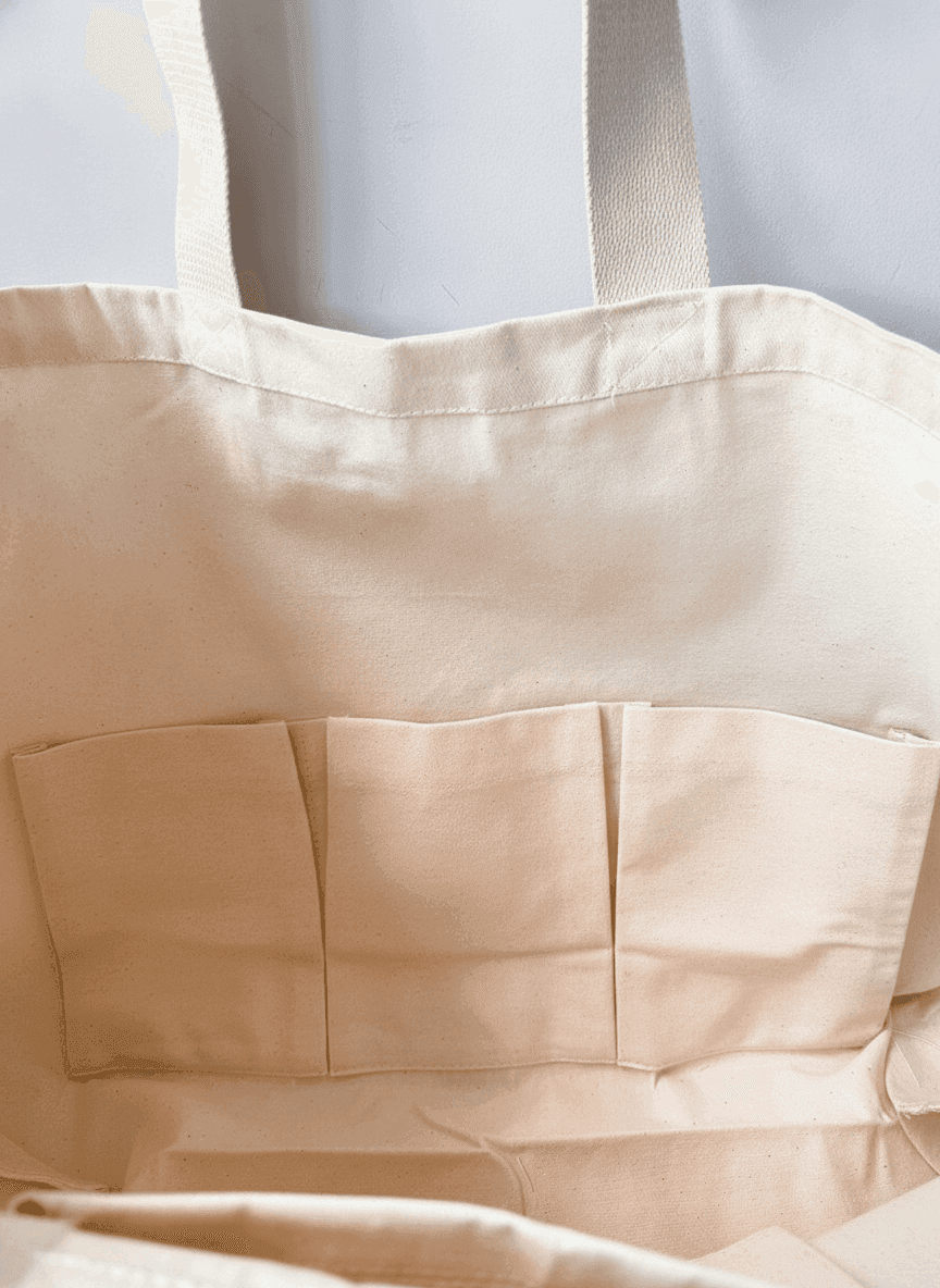 Twill tote bag with inner pockets
