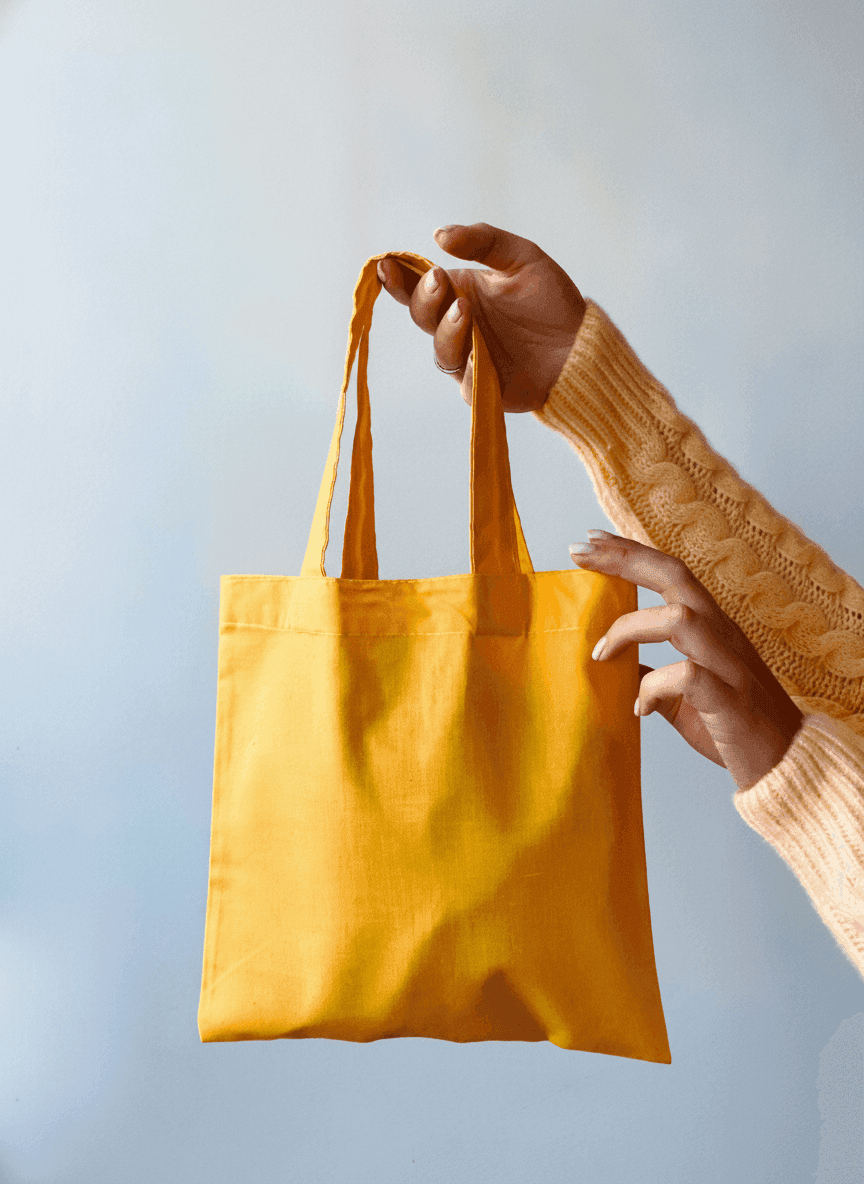 Small Yellow Lightweight Cotton Tote Bag