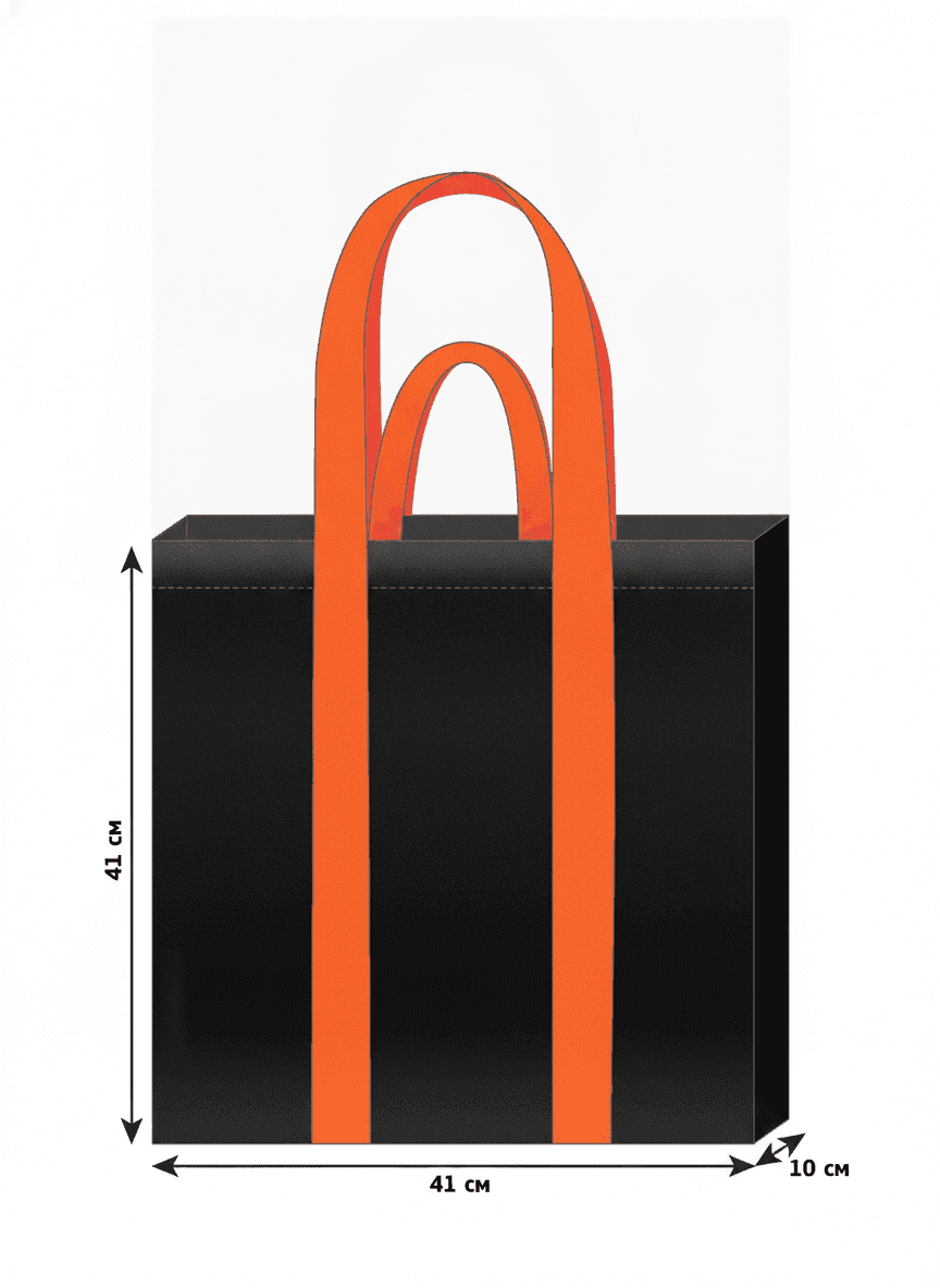 Roomy Cotton Tote Bag with Double Orange Handles