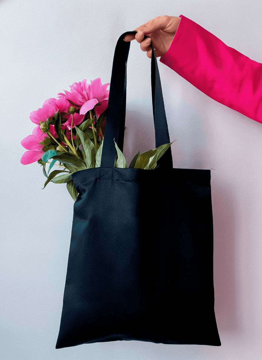 Black Twill Tote Bag