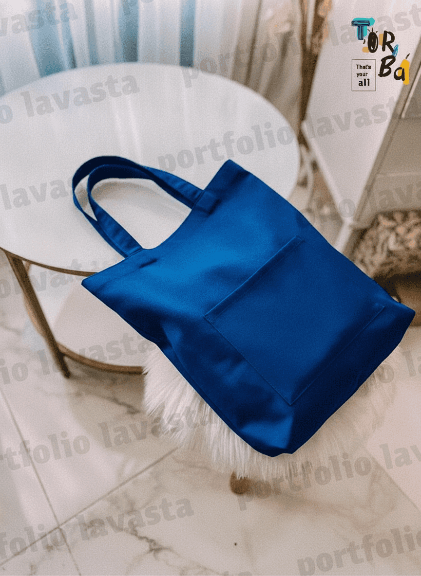 Blue Heavy Cotton Tote Bag