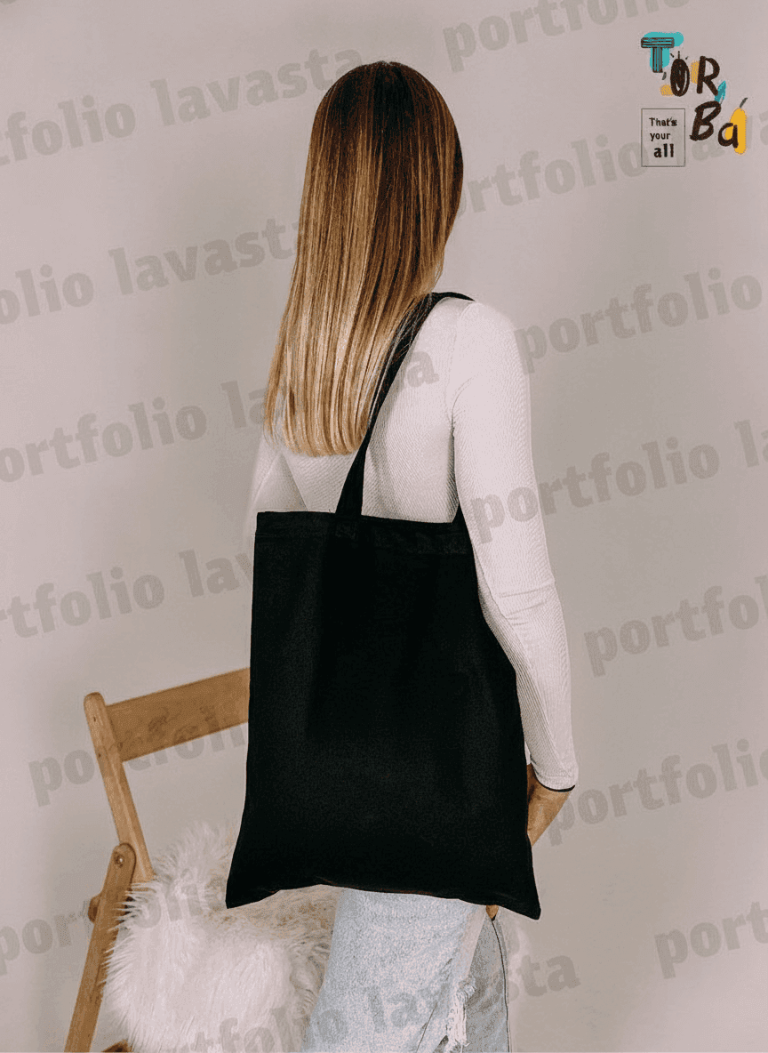 Black Twill Tote Bag