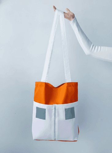 Orange Tote Bag with Reflective Trim