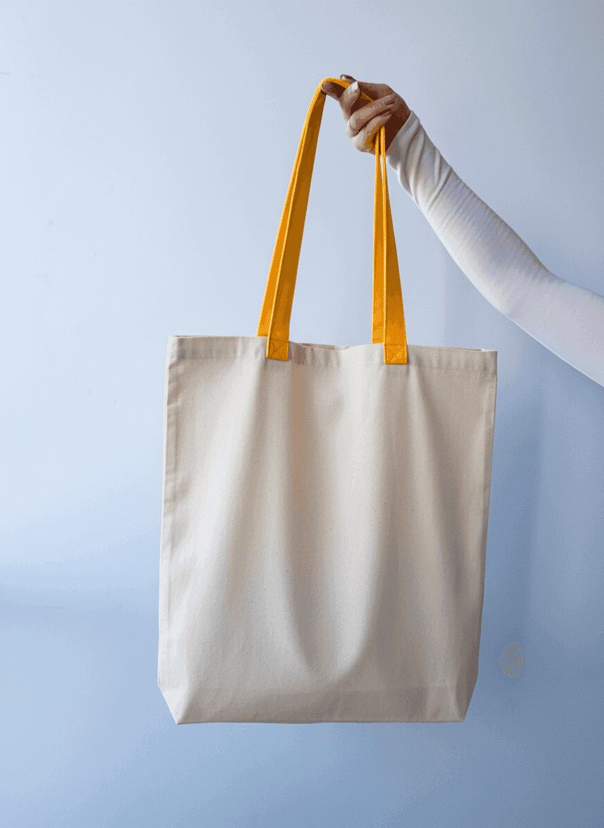 Шопер із бавовняної саржі з довгими ручками для покупок
