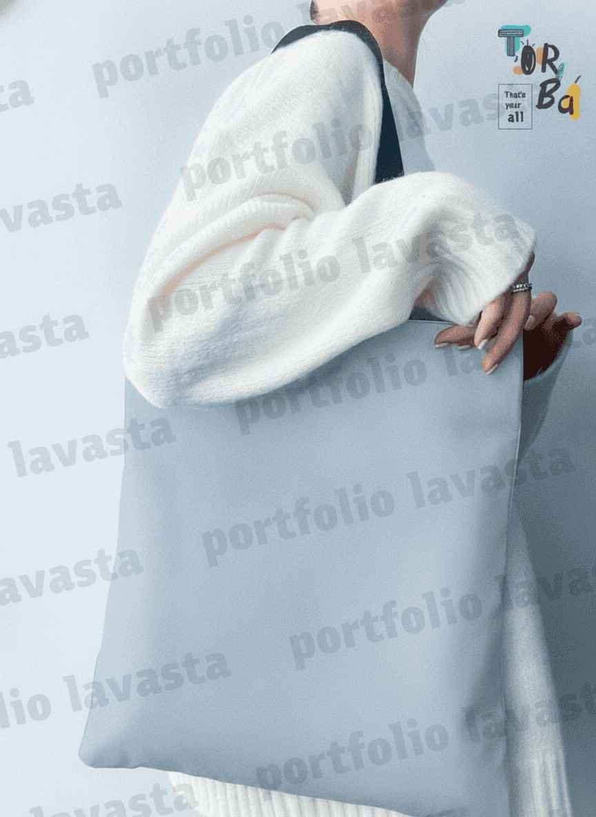 Reflective tote bag with black handles