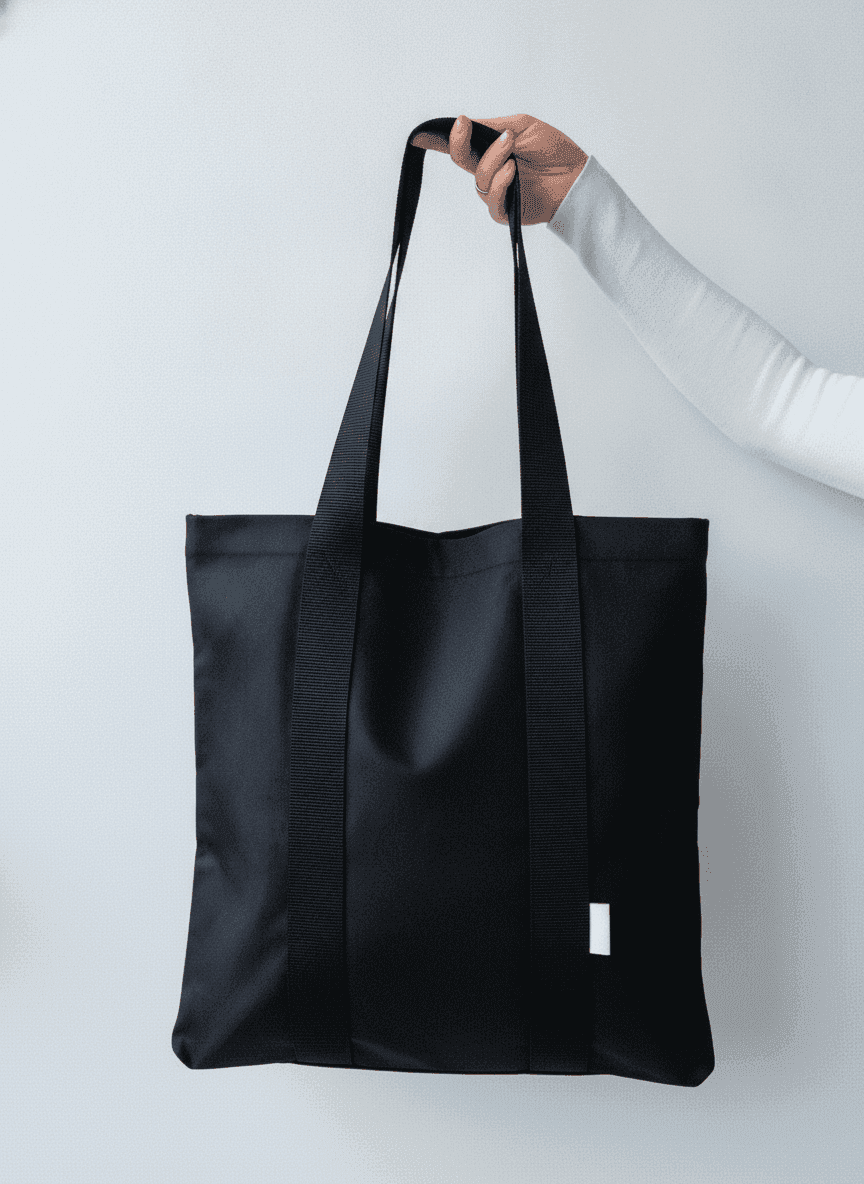 Dark Gray Cotton Tote Bag
